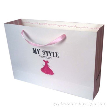 Customed Printed white gift packaging paper bag
